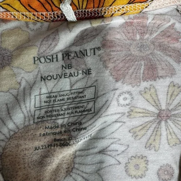 Newborn Posh Peanut Sunflower Footie - Picture 2 of 6